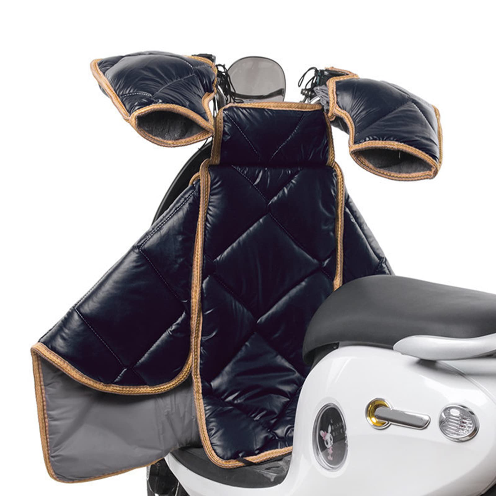 Pare-Brise de Voiture électrique, Moto de Voiture électrique Fendue d'hiver Plus Pare-Brise épais en Velours, Tablier de Protection Solaire de Batterie, Pare-Brise Froid d'automne et d'hiver,Bleu