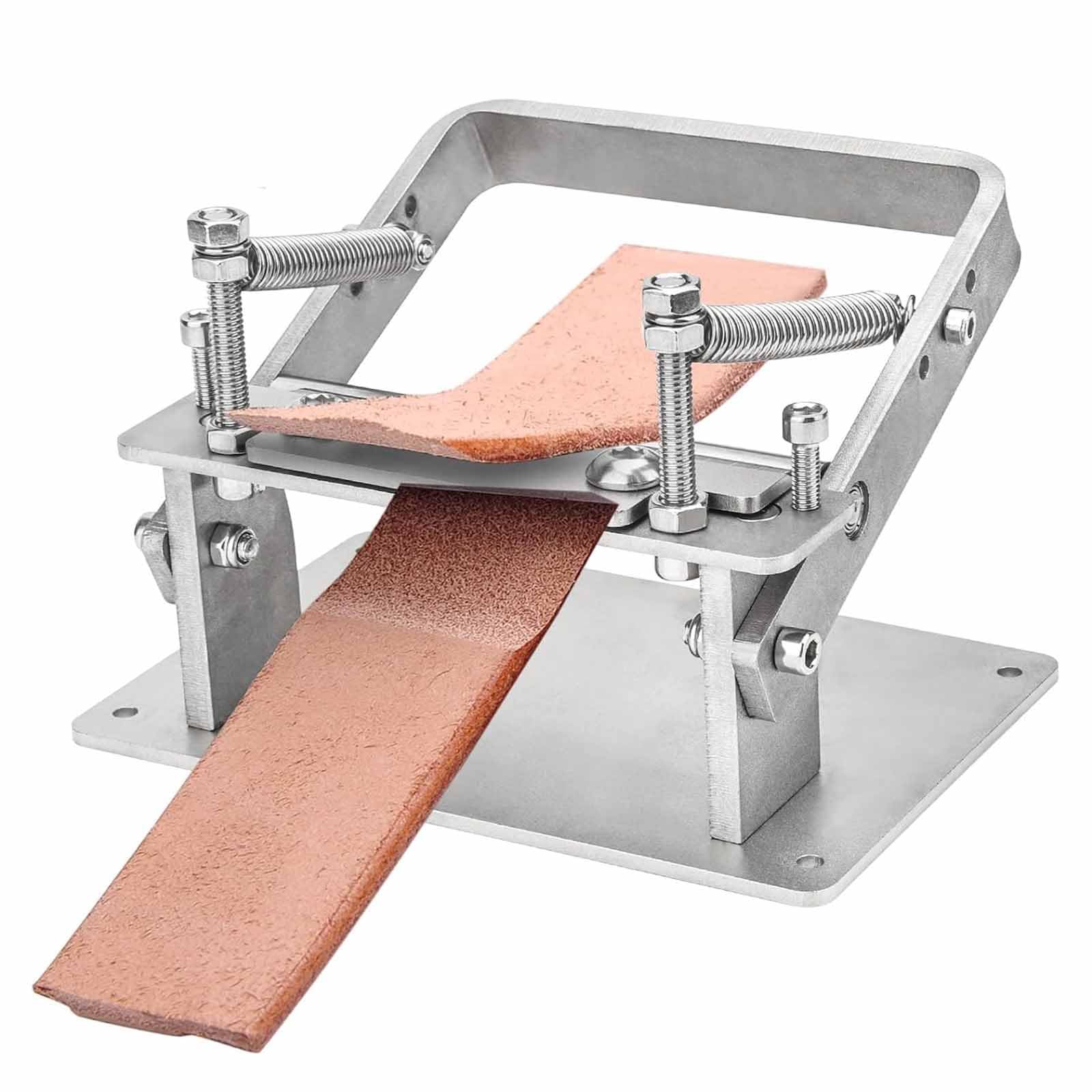 LIULIQ Manual Leather Skiver Peeler, Leather Splitter with 10 Replaceable Blades, Leather Peeling Machine, 8cm Width&Adjustable Thickness, Stainless Steel for DIY Leatherwork Thinning Craft