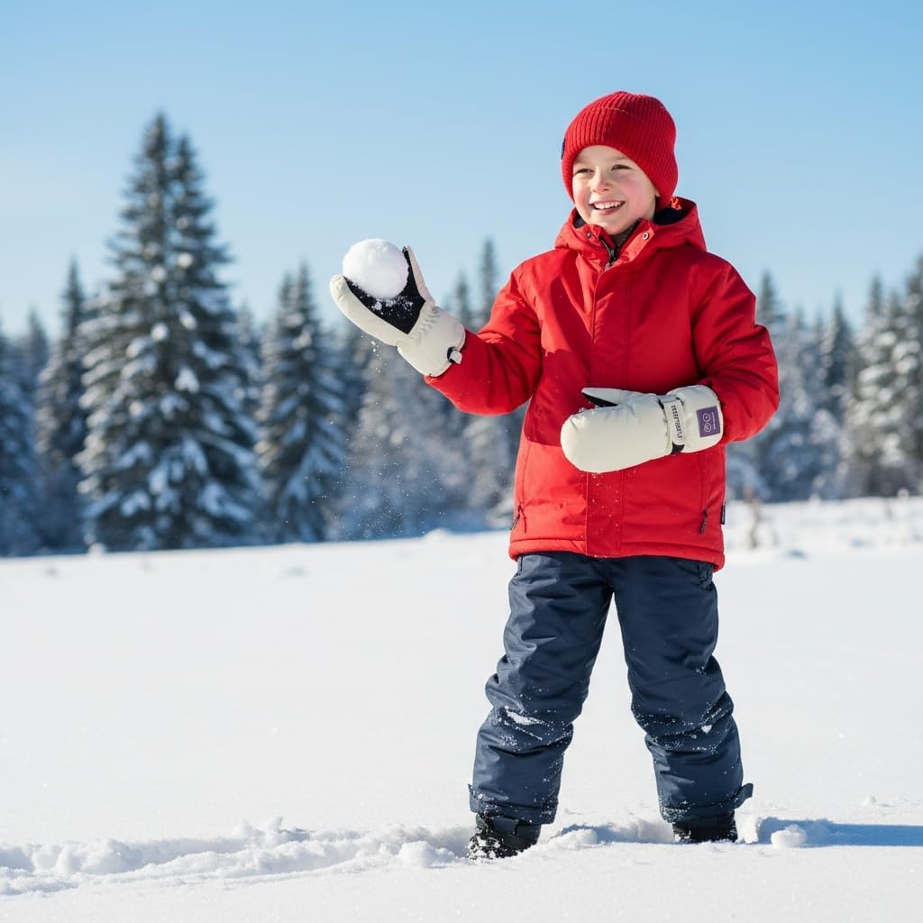 Kids Winter-Mittens Boys Girls Warm Snow Gloves Cold Weather Windproof Ski Mittens for Outdoor(for 6-12 Yrs) - Image 6