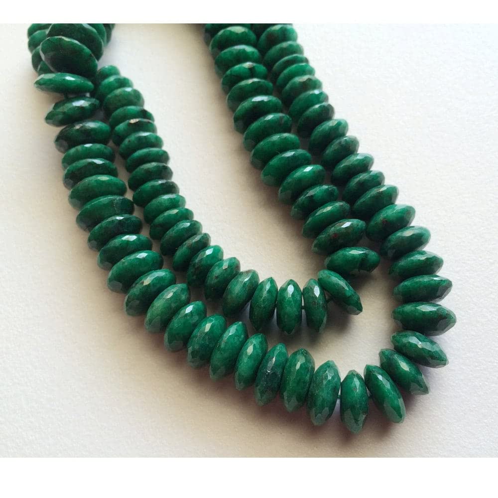 Dischi sfaccettati in corindone verde da 8,5 mm - 10,5 mm, rondelle in corindone a taglio tedesco, perline di pietre preziose in corindone verde da 8 pollici - Nnp21, 8,5 mm - 10,5 mm