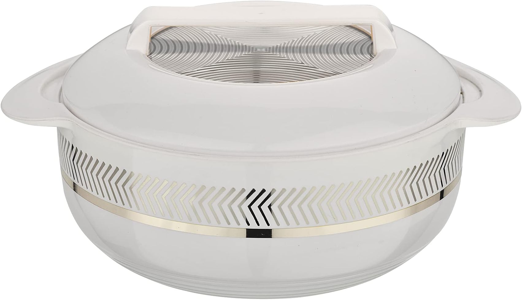 ASIAN Hotpot Stainless Steel insulated Casserole Hot Pot Sparkle (2500 ml, White)
