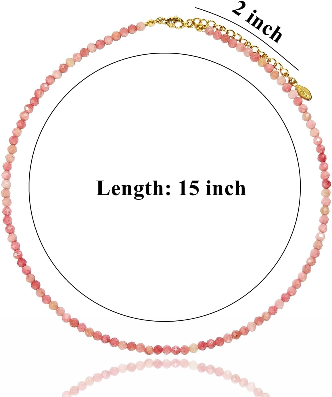 Larimar Natural Stone 3mm Minimalist Necklace Handmade Beaded Necklace Healing Crystal Choker Necklace For Women - Image 3