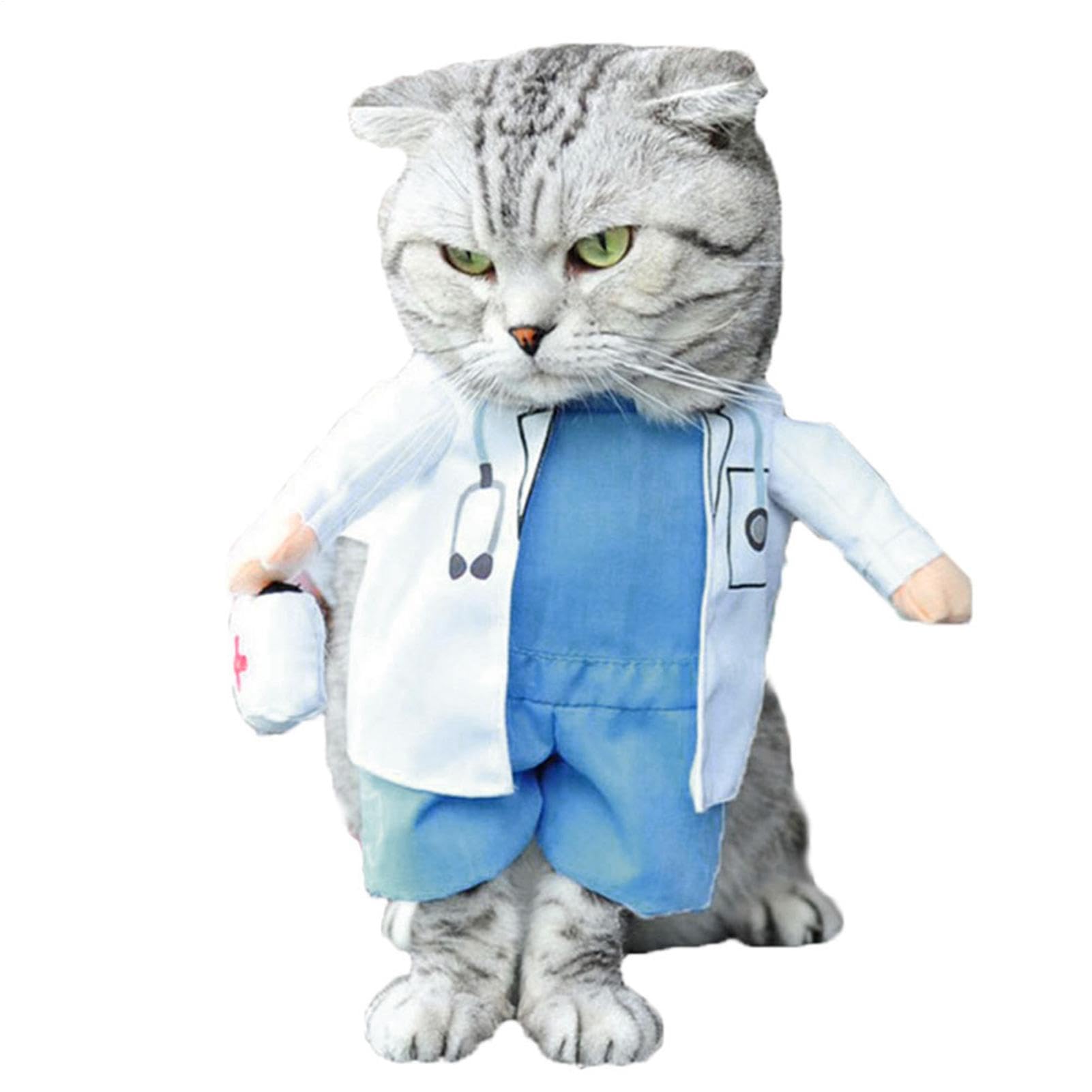 Pet Doctor Costume - Dog and Cat Clothes for Halloween, Creative Veterinarian Cosplay Costume | Funny Costume for Small Dogs for Holiday Events, Doctor Outfit