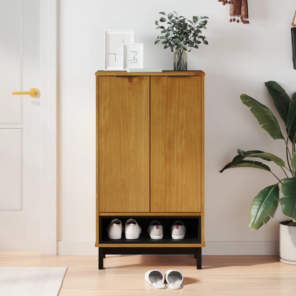 Meubles de couloir de maison FLAM, le meuble à chaussures en bois de pin authentique