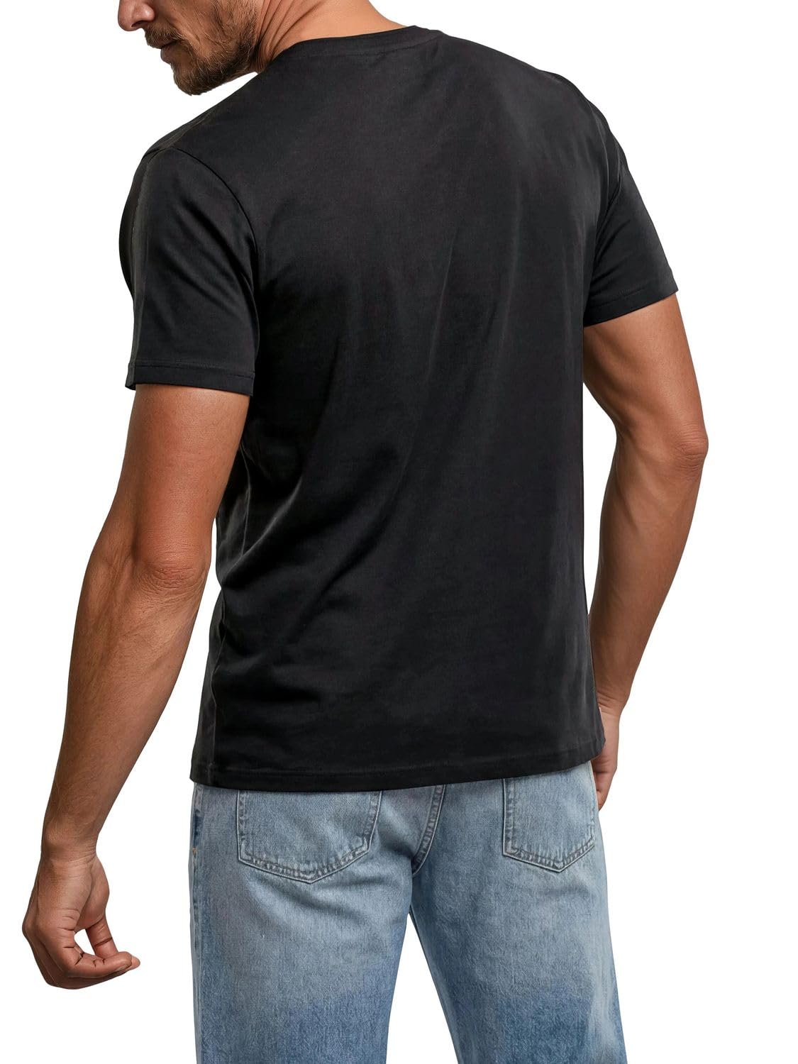 riverso Tshirt Herren Regular Fit RIVJay 3er Set Pack Besticktes T-Shirt | Rundhals Kurzarm Sommer Tee Shirt Stick Schwarz Grau Weiß Grün S M L XL XXL 3XL 4XL 5XL