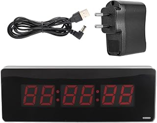 Jeffergarden Digitale Wanduhr LED Digitalanzeige für Wohnzimmerdeko Aluminiumgehäuse Hohe Genauigkeit Eu-Stecker 110-240 V (36 * 13 * 3cm-Stunde + Minute + Sekunde)