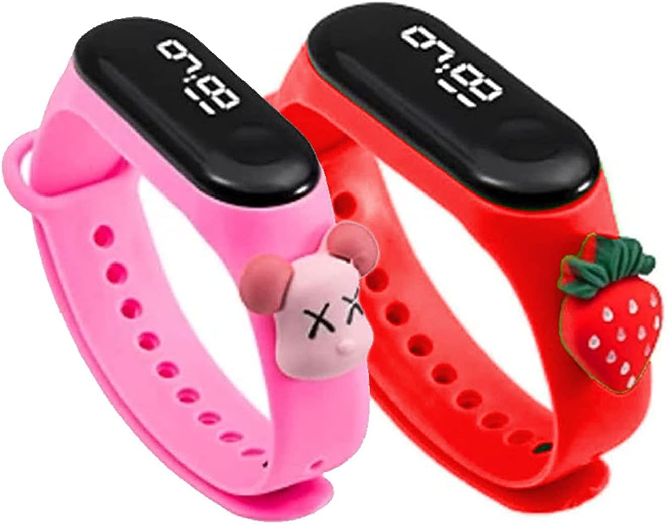 Trendy Cartoon Printed Purple Waterproof LED Kids Watch for Boys and Girls - 1 Piece