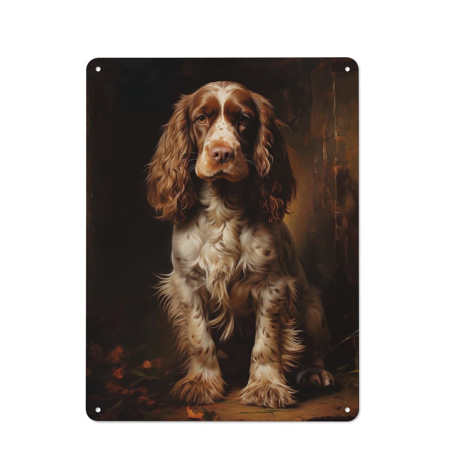 Junmoney English Cocker Spaniel-1 40X30cm Retro Tin Sign With English Cocker Spaniel For Living Room Or Hallway, A Decorative Metal Sign For Living Rooms And Hallways