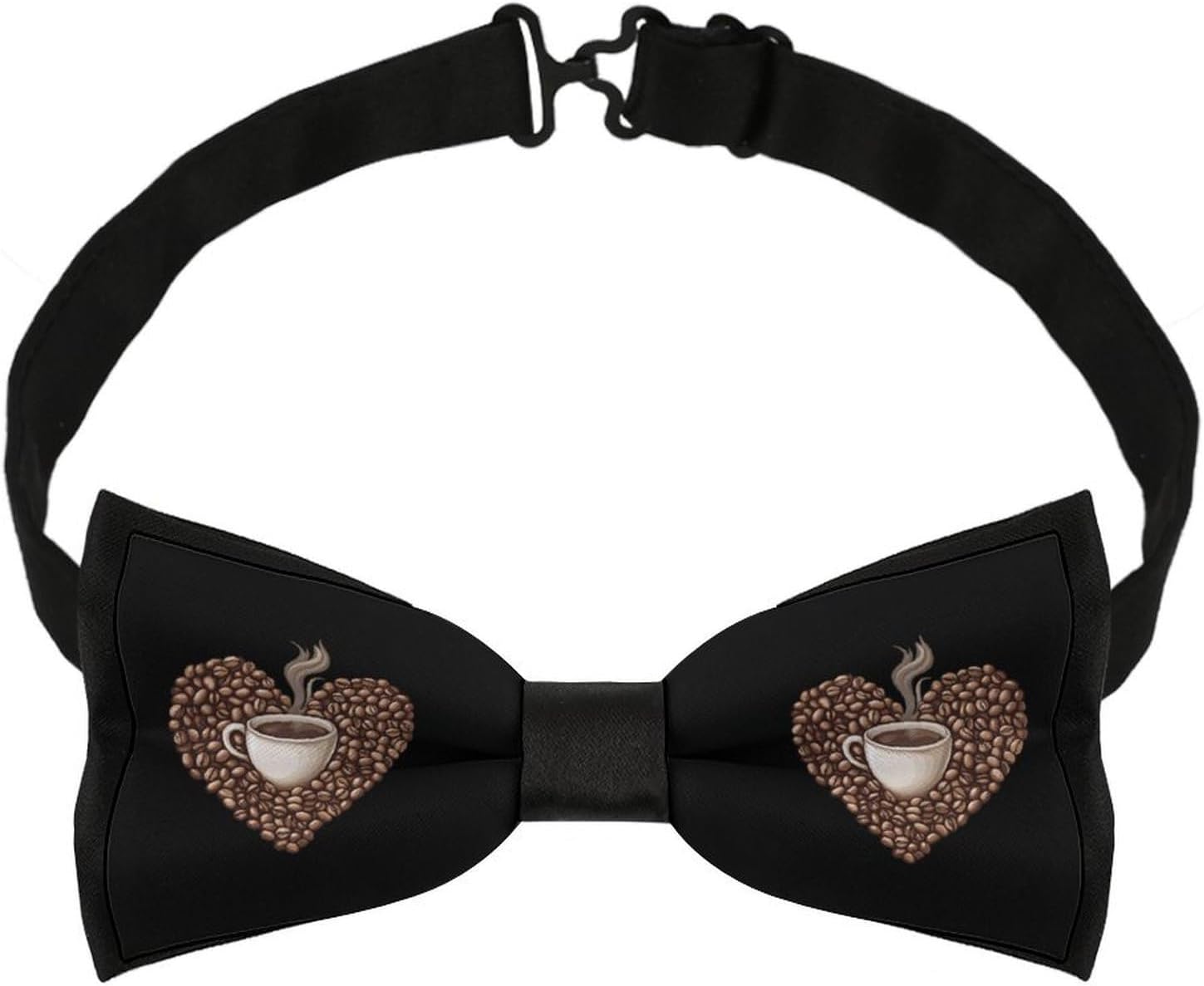 Coffee Latte Drink Bow Ties for Men Fun Printed Pre Tied Adjustable Bowtie for Party Wedding