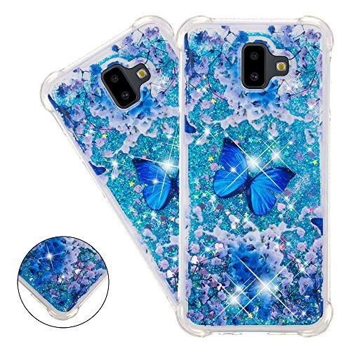 COTDINFOR Samsung Galaxy J6 Plus Funda Líquido Cute 3D Glitter Sparkle Bling Quicksand Caso Silicona Blanda Protectora Carcasa para Samsung...