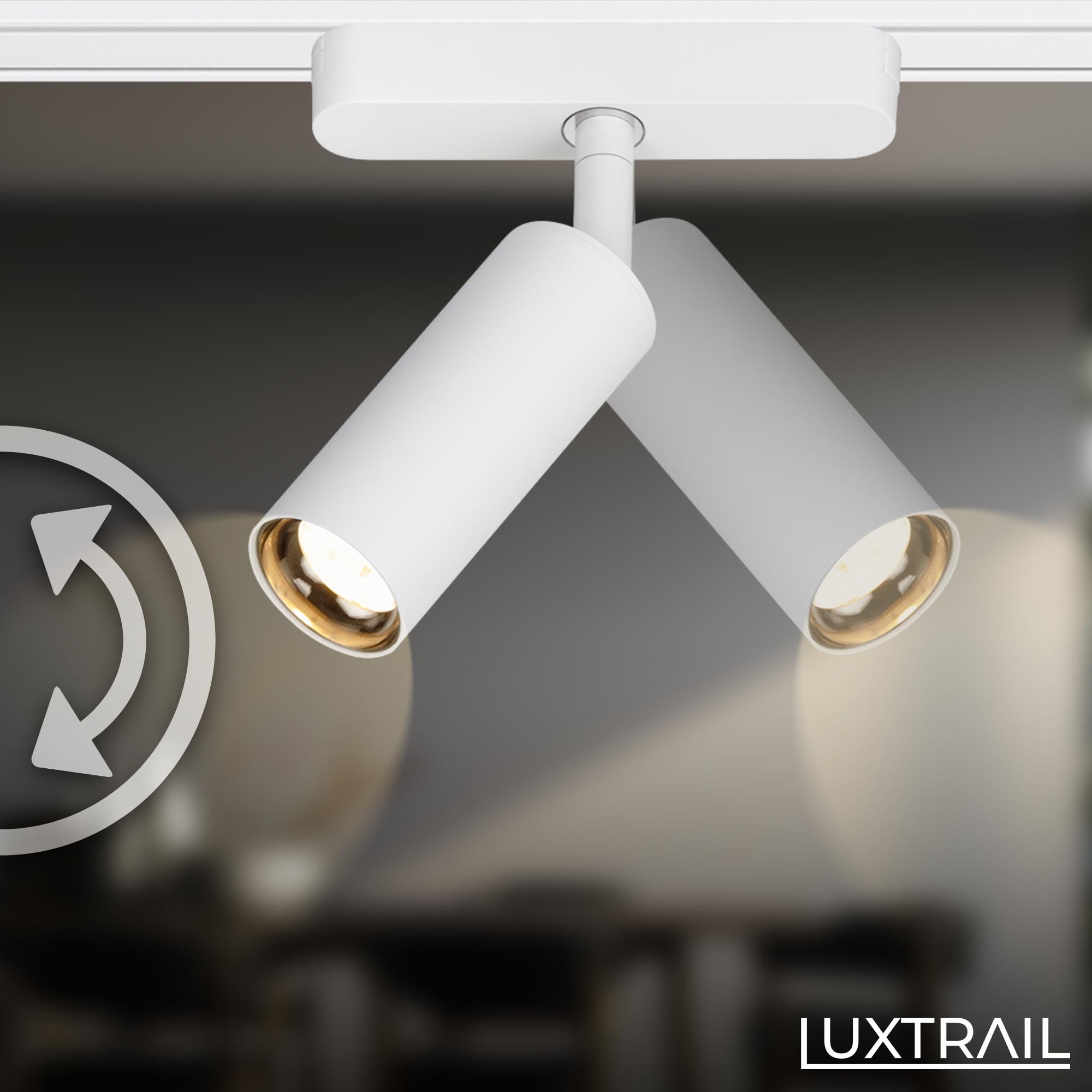 Briloner Luxtrail Système De Rail, Set Complet, 4x LED Spots, 2x LED Tracklight Orientable Forme U Forme Z Blanc 4 M 87001550