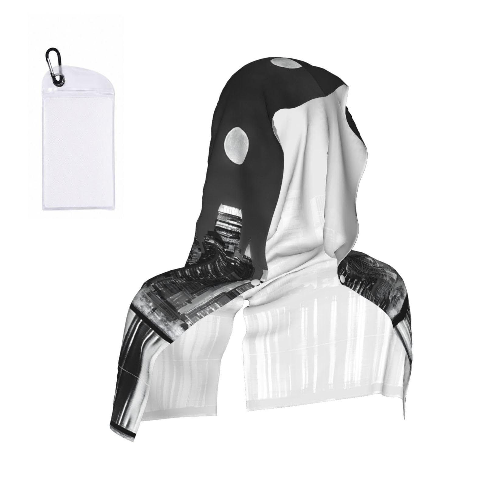 ESNAIUVCD New York Paintings Print Multifunctional Cooling Hoodie Bandana Portable Sweat Absorbing Design For Beach Workouts Exercise Heat Relief Accessories