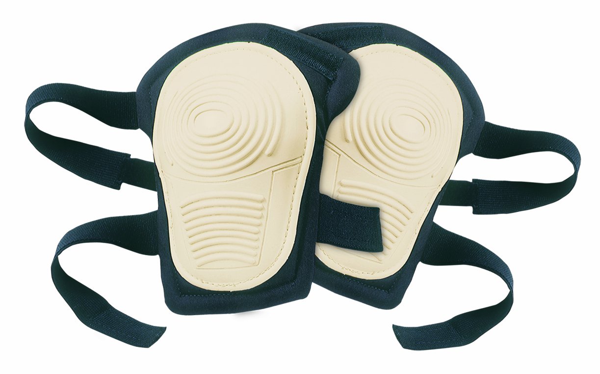 CLC Custom Leathercraft V234 Stitched, Flex Rubber, Non-Skid Kneepads with Hook and Loop Fastener,Black/White