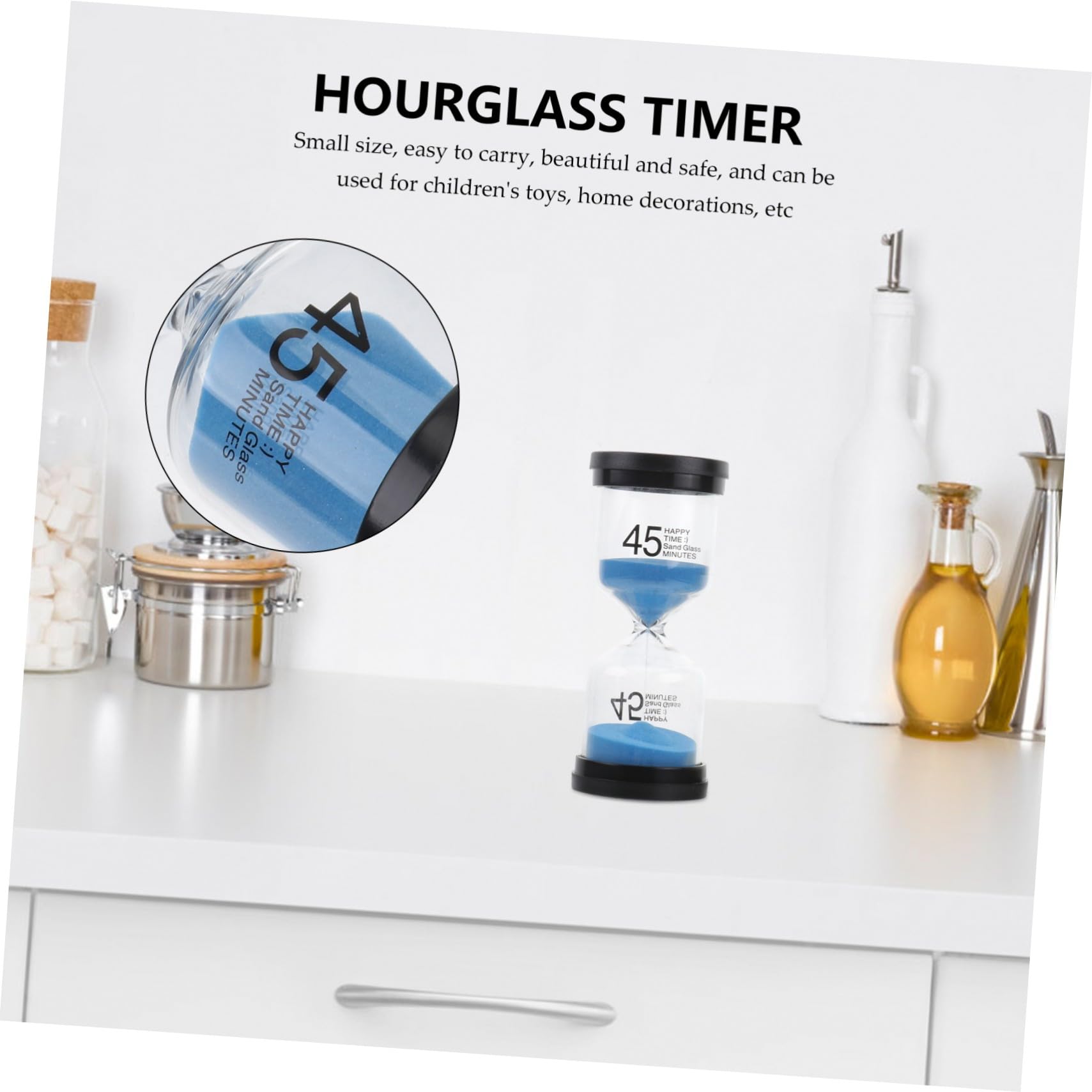NOLITOY Reloj de Arena de Escritorio Material Vidrio y Plástico 3 Piezas Temporizador para Decoración del Hogar Adecuado para Uso Interior