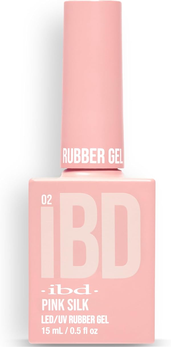 IBD Rubber Gel Polish - Pink Silk, LED/UV Soak Off Builder Gel for Nails, Strengthening Base Coat for Nail Polish & Extensions, 0.5 fl oz