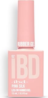 IBD Rubber Gel Polish - Pink Silk, LED/UV Soak Off Builder Gel for Nails, Strengthening Base Coat for Nail Polish & Extensions, 0.5 fl oz