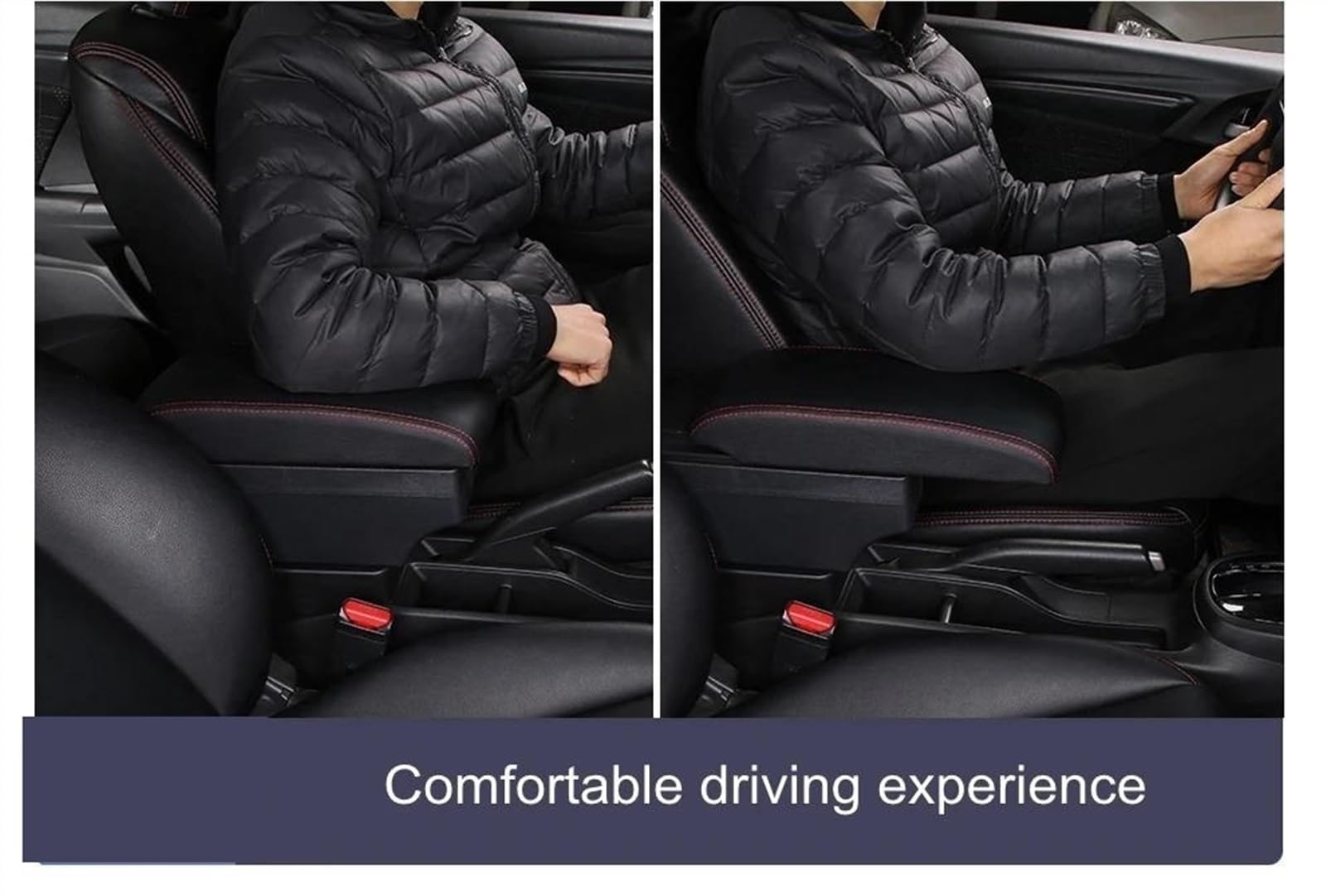 Accoudoir Central Avec Boîte De Rangement Pour Peugeot 2008 & 208 (2019-2024) - Console Intérieure Confortable Noir/Blanc Sans USB