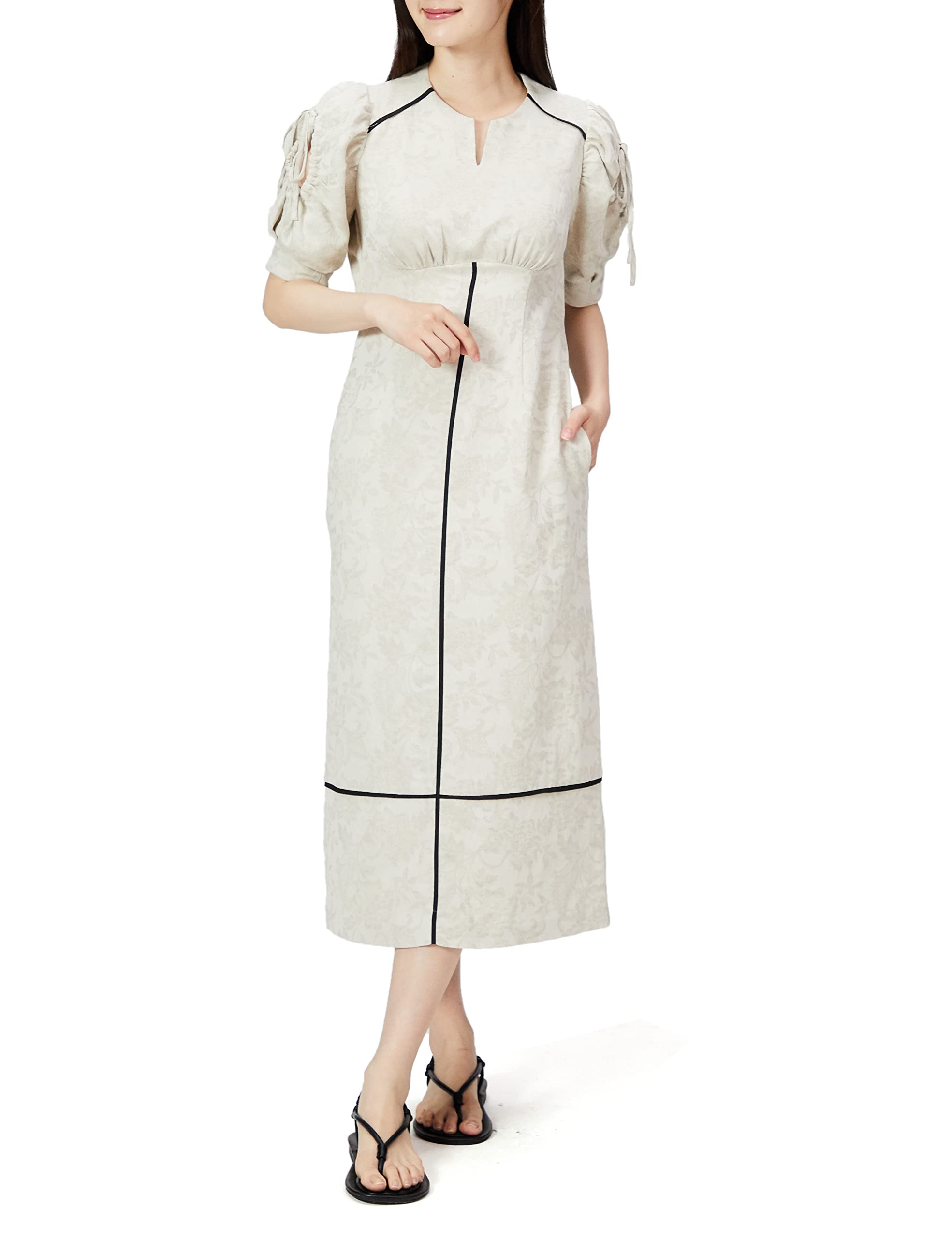 Amazon.co.jp: [リリーブラウン] バイカラーラインワンピース  