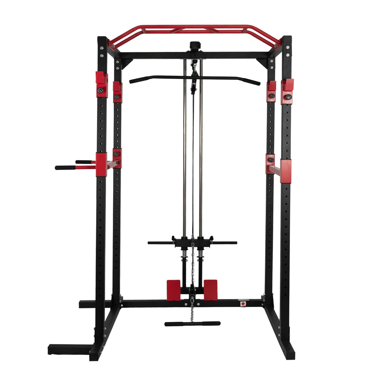 Jaula de Musculación,Equipo de Ejercicio de Musculación,Multifuncional para Sentadillas con Barras de Dips Acoplables y 2 Puntales de Seguridad Macizos,Torre y Jaula Multiestación