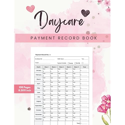 Daycare Payment Record Book: Simple Daycare Fee Organizer | Track Payments, Balances & Attendance for Home Childcare, Centers, Nannies, Babysitters & Daycare Providers