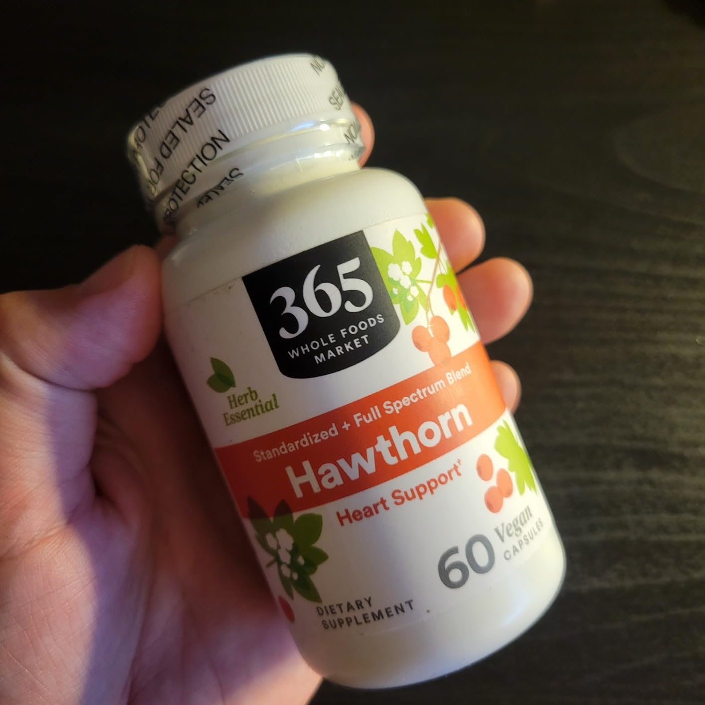 365 by Whole Foods Market, Hawthorn Standardized + Full Spectrum Blend, Heart Support, Vegan Capsules, 60 Count