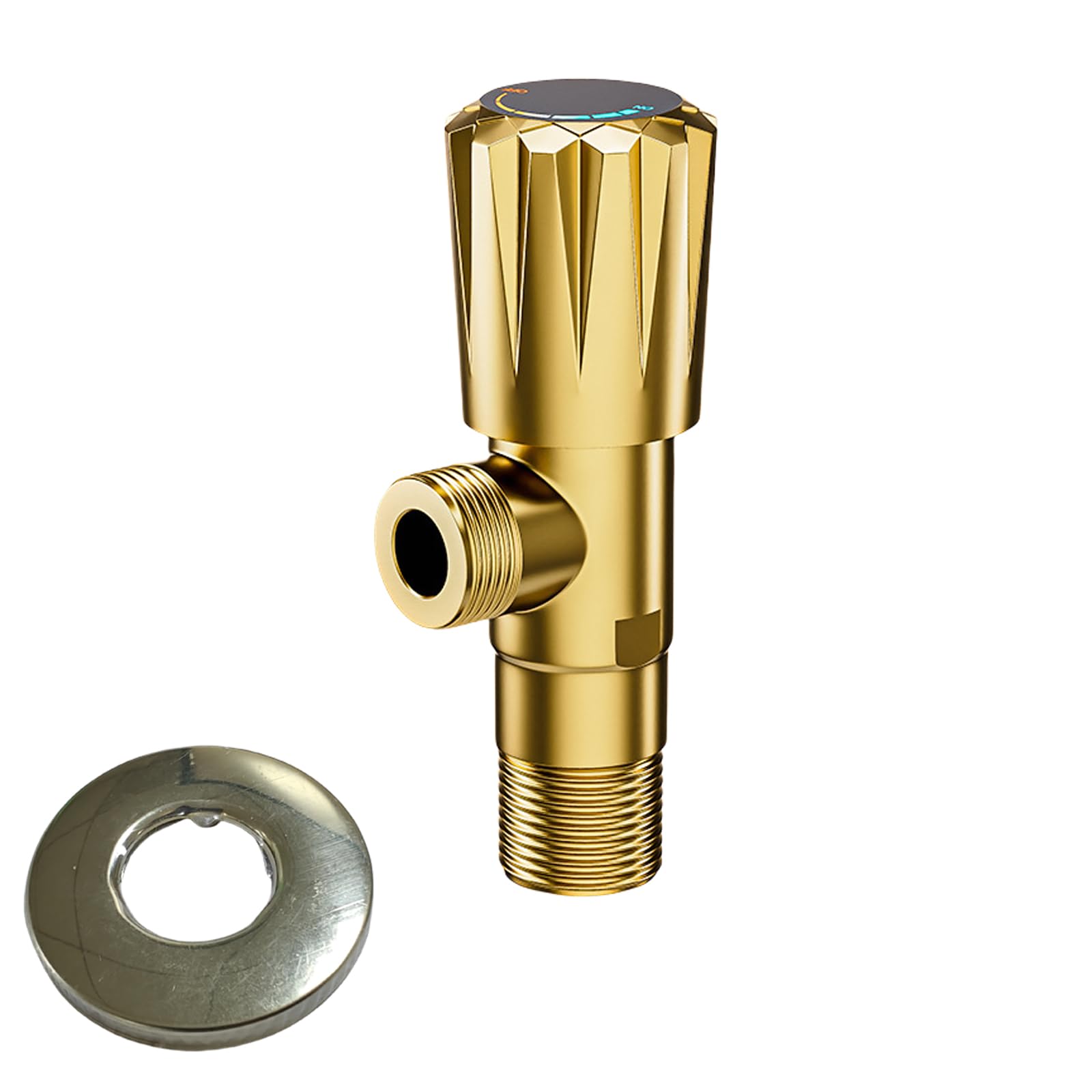 Water Flows Control Valves 1 / 2inch Turn Angles Stop Valves Hot/Cold Water Stop for Heating & Plumbing Systems Brass Angles