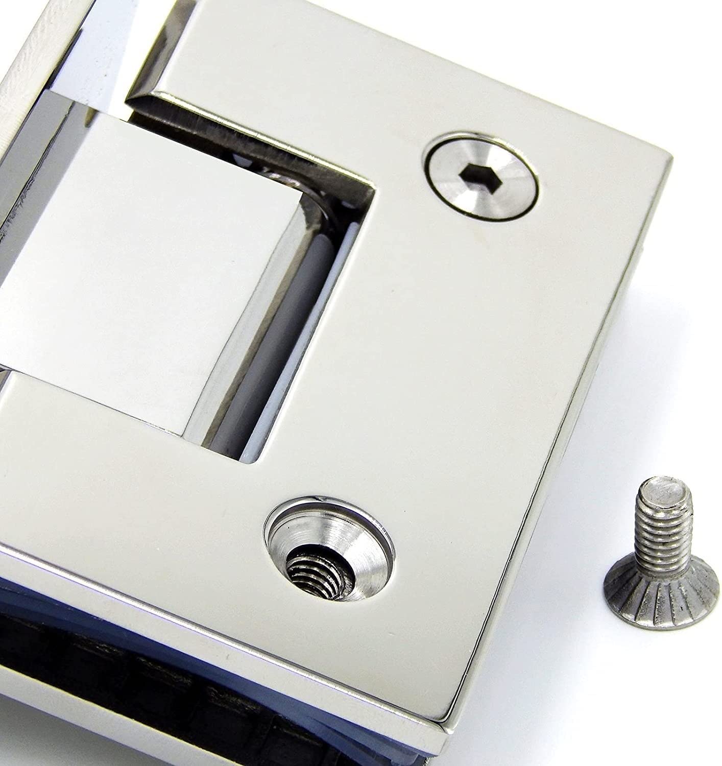 bisagras para mamparas de ducha, Abrazadera de bisagra de puerta de vidrio, 2 piezas, bisagra de puerta de vidrio sin marco de acero inoxidable plateado brillante, abrazadera de baño, luz de espejo, c