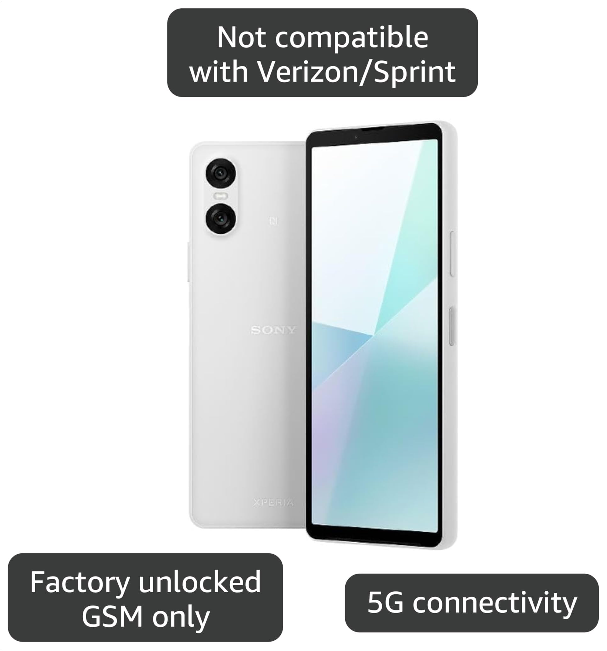 Amazon.com: Sony Xperia 10 VI 5G XQ-ES72 128GB 8GB RAM Factory