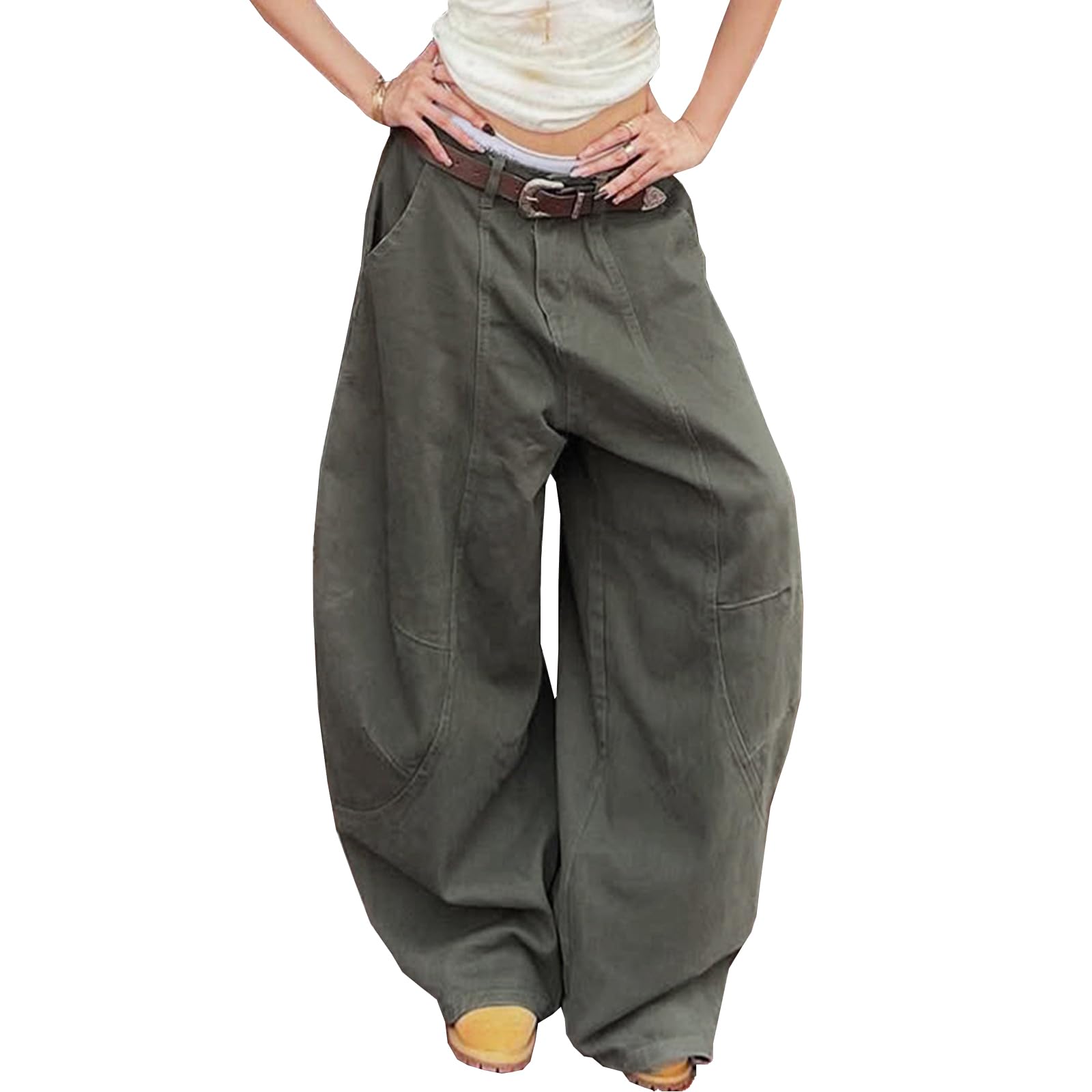 Barrel Boyfriend-Jeans für Damen, niedrige Taille, Y2K, weites Bein, Hip-Hop-Denim-Hose, Straße, Baggy-Jeans mit Taschen