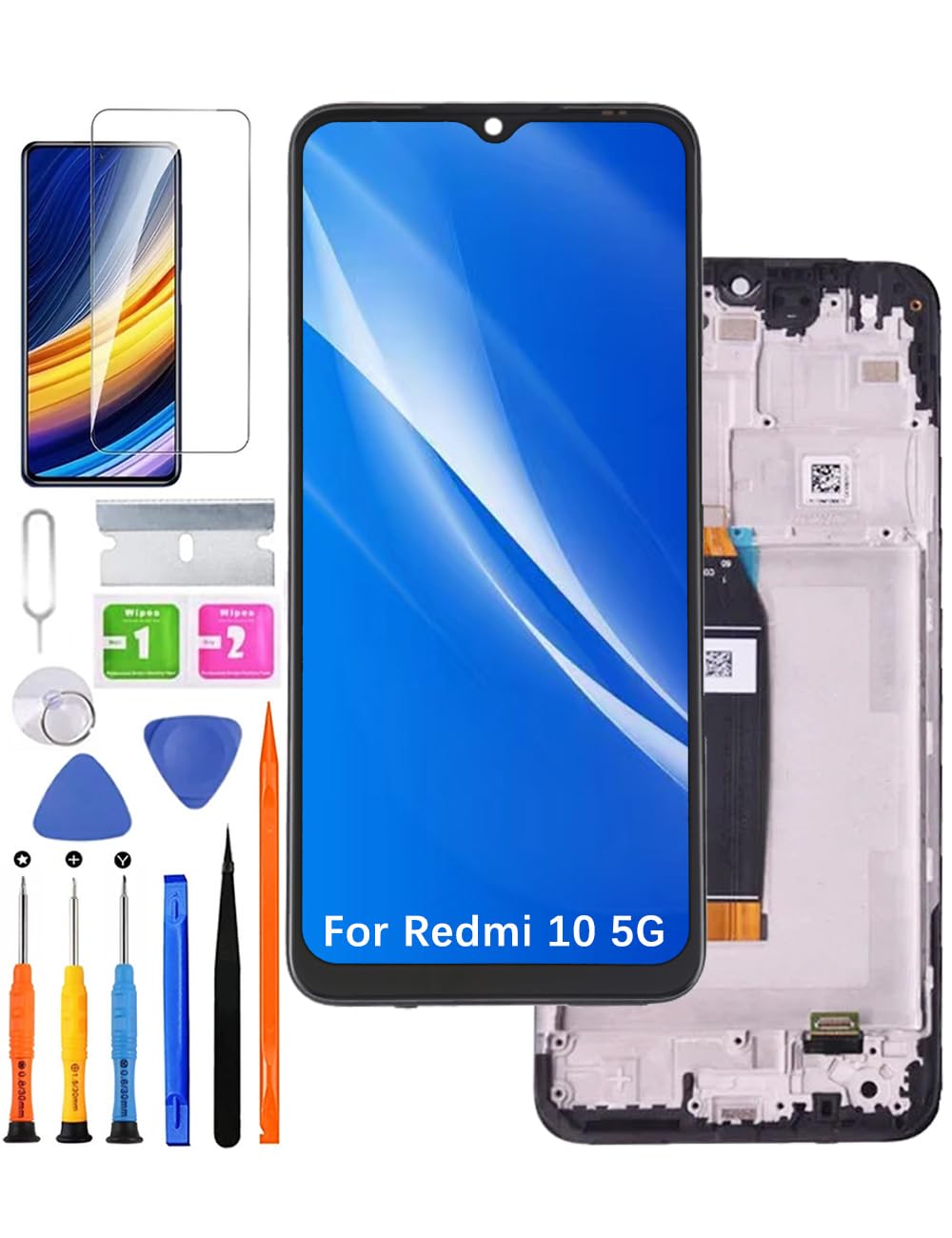 Display originale di ricambio per schermo LCD Redmi 10 5G, per Redmi Note 11e Display Touch Digitizer Assembly Kit parti di riparazione (nero con cornice)