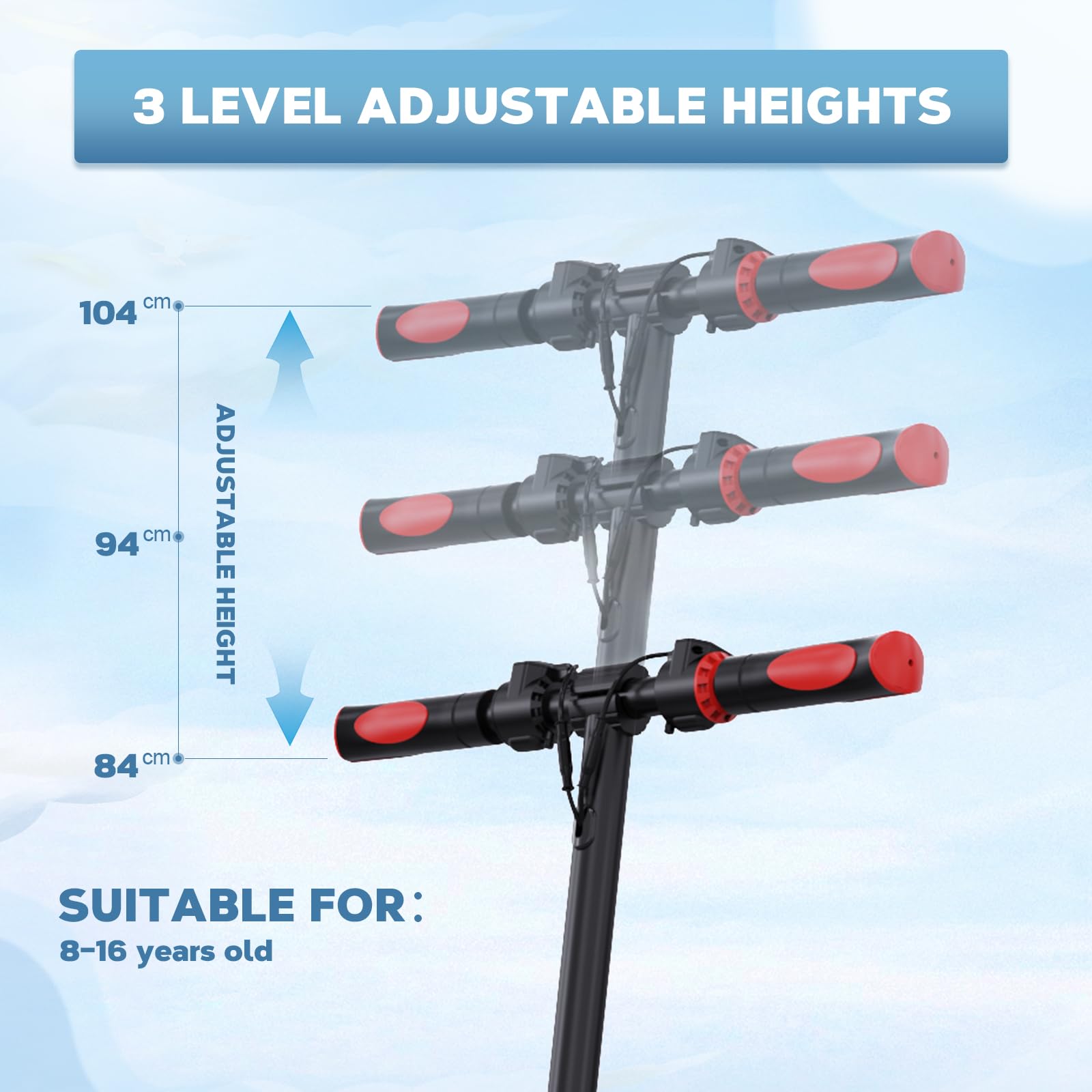 RCB Monopattino Elettrico Bambini da 8-12-16 anni, Solo 7.55KG Pieghevole Monopattino Elettrico, Due Tipi Freni, Autonomia Max 16KM, Velocità Max20KM/H, Regalo per Bambini ed Adolescenti