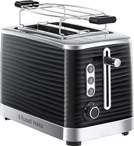 Russell Hobbs Toaster (2 Extra Large Slots) Inspire Black (2 Slices, Gloss HQ Structure, Crumb Drawer, 6 browning levels, …