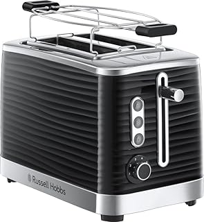 Russell Hobbs Grille-pain (2 Fentes Extra Large) Inspire noir (2 Tranches, structure brillante HQ, Tiroir à miettes, 6 niv…