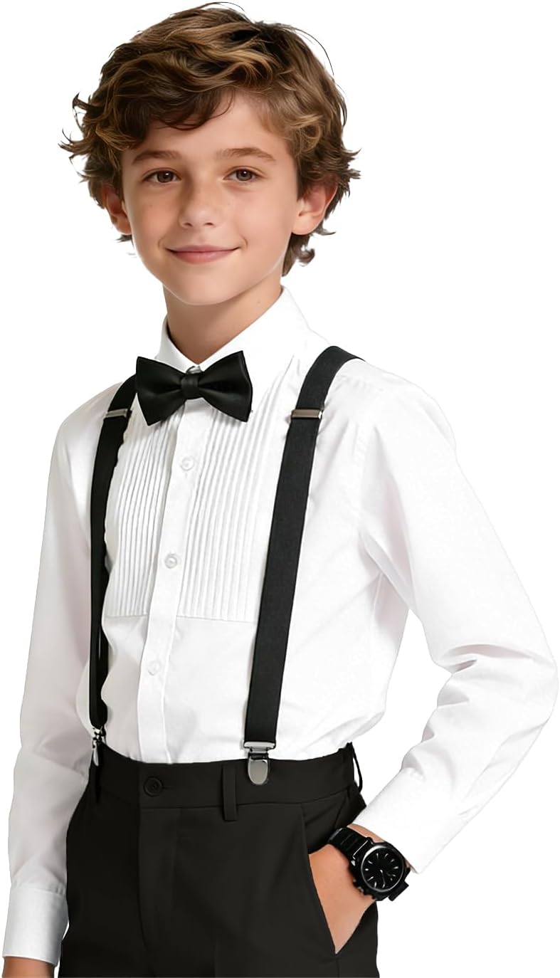 Boy Formal Suit Set Toddler Boy Suspender Outfit