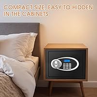 Vista 6 de 1.2 Cuft Safe Box Fireproof Waterproof for Home, Fire proof Safes with Digital Keypad, Spare Keys and Removable Shelf, Security Fire Safe for Money