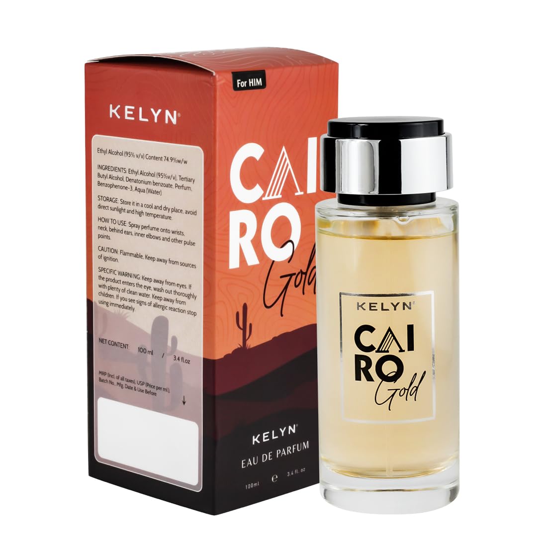 KELYN Perfume For Men Eau De Perfume Long Lasting Fragrance Men Musk Cairo Gold (Pack of 1, 100Ml)