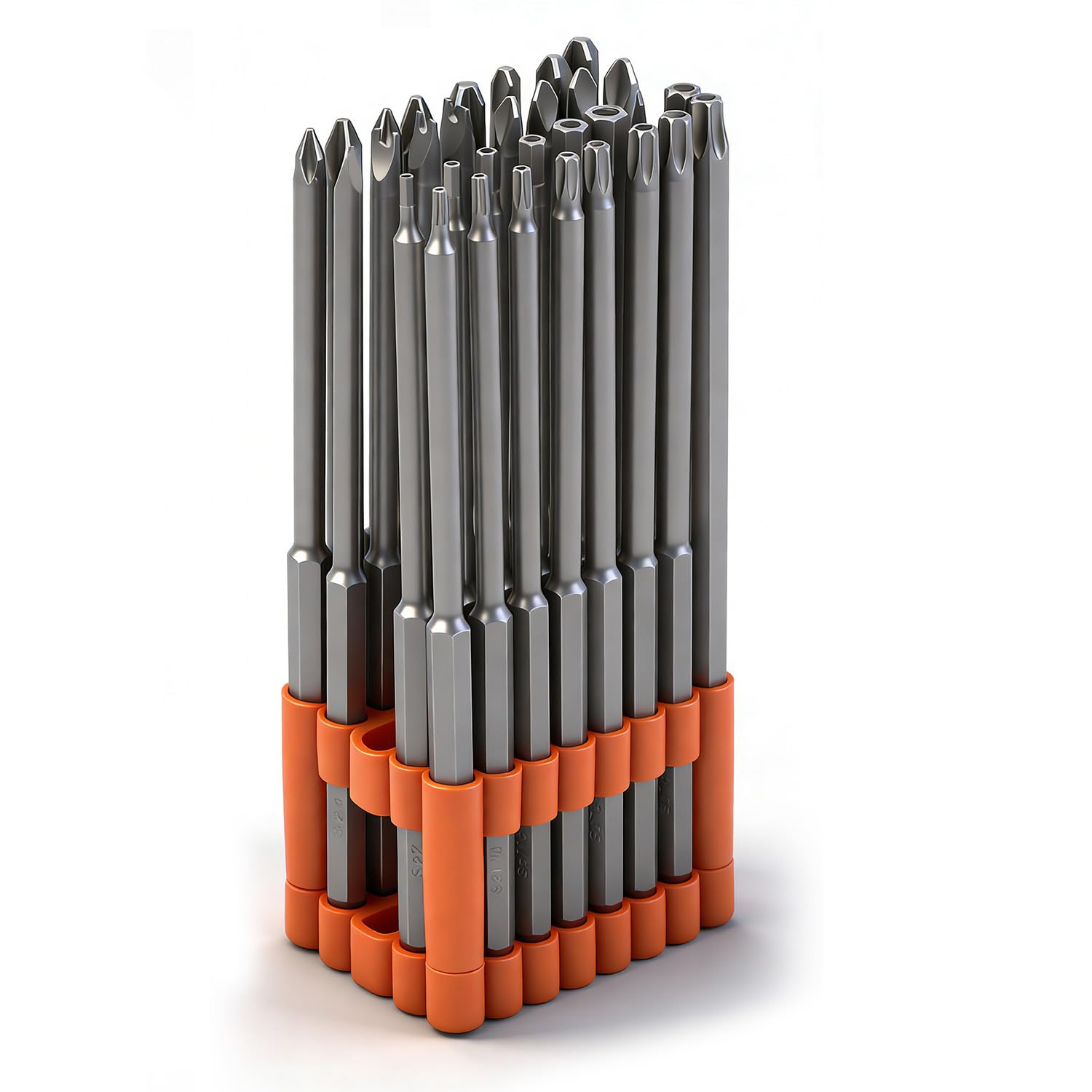 HORUSDY 32-Piece 1/4" Shan Extra Long Security Power Bit Set, 6" Long Tamper Proof Security Bits, S2 Steel.