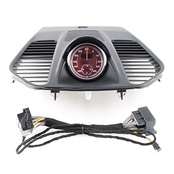 Sport Chrono Stopwatch Mounted Dashboard for Porsche 911 991 2013-2019, Black Panel and Red Clock | Black Panel and Red Clock