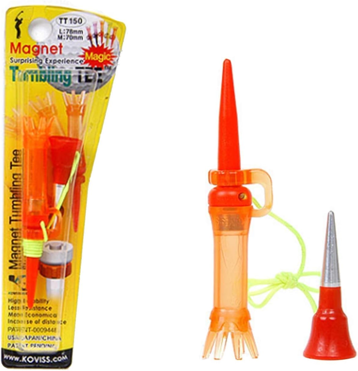 KOVISS Original Flexible Magnet Tumbling Golf TEES 78mm Set TT150
