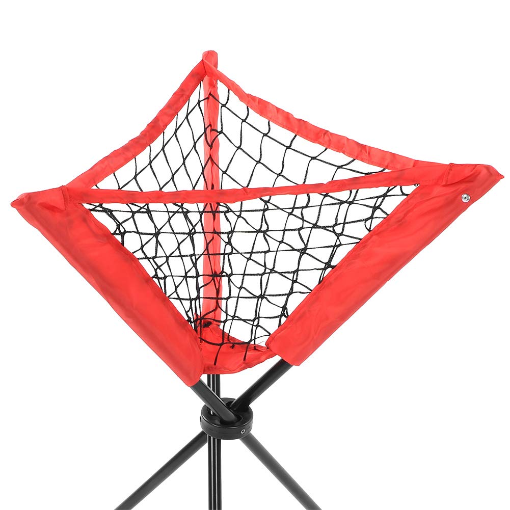 Socobeta Bolsa de Red Triangular Portátil para Práctica de Bateo de Béisbol y Softbol con Soporte para Trípode Rojo
