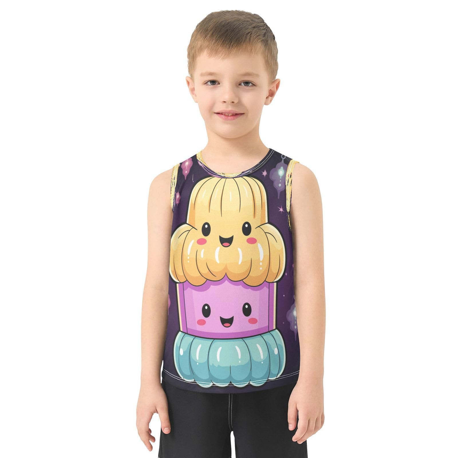 Doodle Lindo Medusas Animales Camisetas Sin Mangas Tipo Tank Top para Niños Jóvenes Ideales para Actividades Deportivas