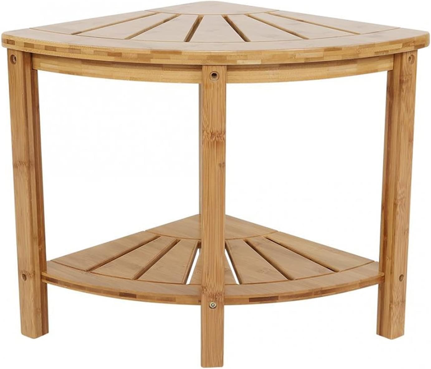 Premium Bamboo Corner Shower Stool Bathroom Chair with Shelf Shower Bathing Organizer Bathroom Chair Aid Stool Qf Shop