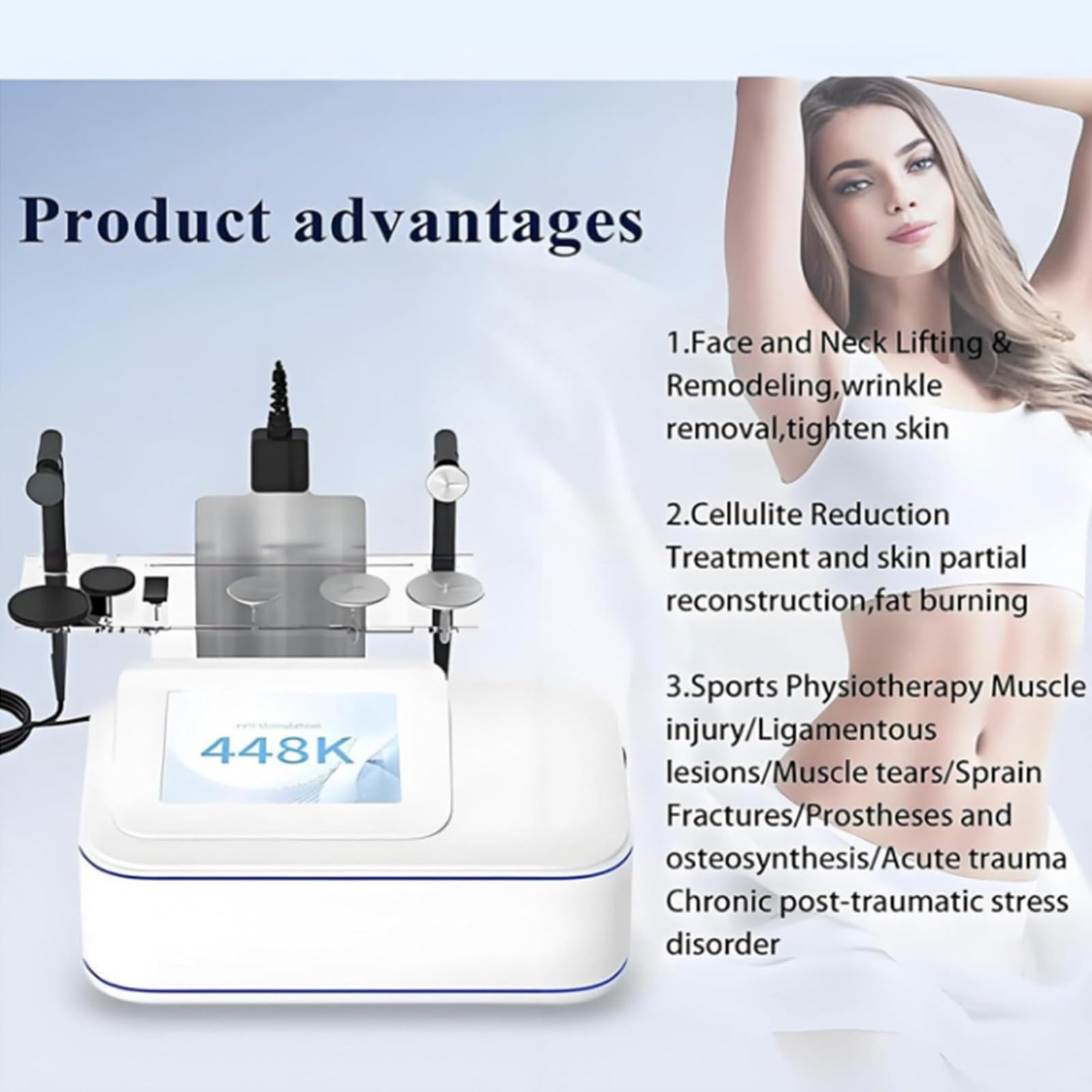 Sistema Di Lifting Facciale Dimagrante Per Il Corpo Di Bellezza RF Ad Alta Frequenza 448K, Dispositivo Rilassante Per Massaggiatore Per Fisioterapia Per Sollievo Dal Dolore A Riscaldamento Profondo