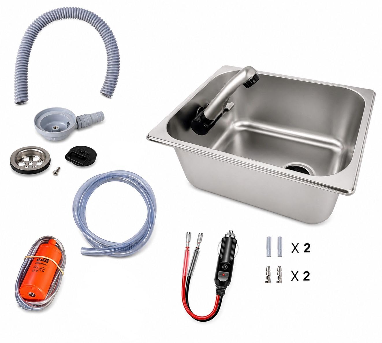 ️Kit Fregadero Camper Pequeño 32x26 GARRAFAS A Elegir – Ideal para Kit Camper Furgoneta, Lavabo Caravana y Cocina Camper, Ideal para Muebles Camper