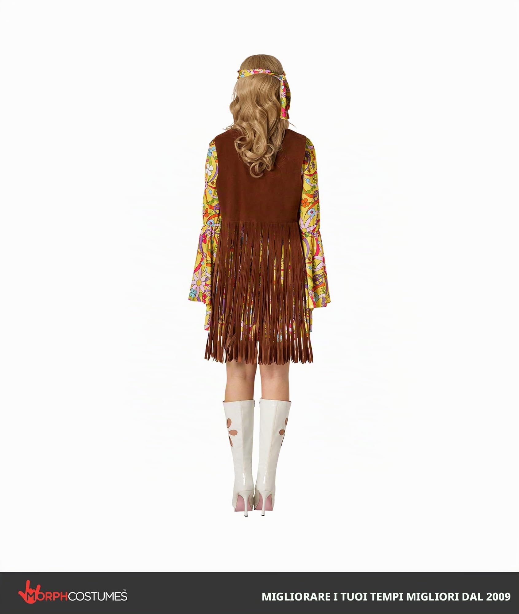 Morph Costume Anni 60 Donna, Costume Hippie Halloween Donna