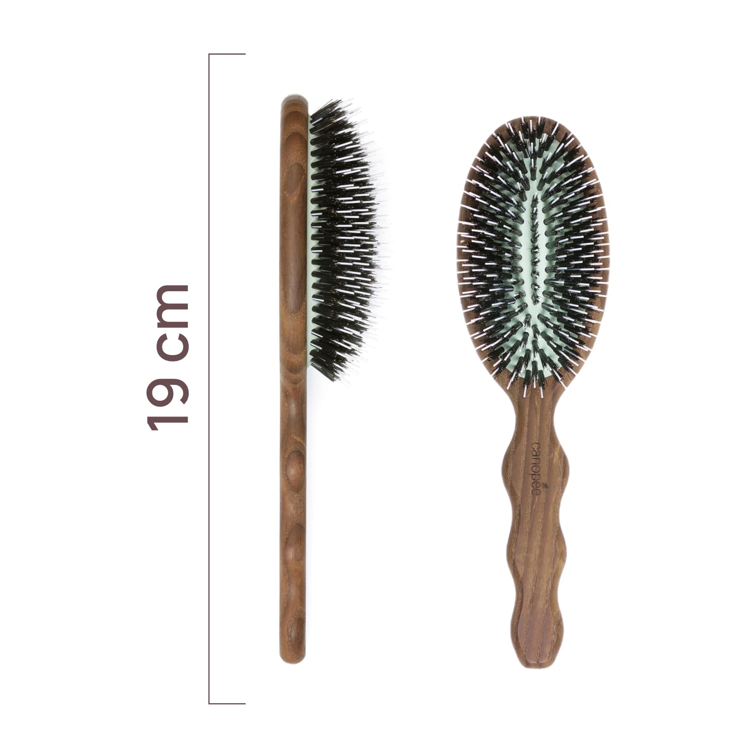 SOFÁ | Cepillo de pelo neumático desenredante | Cepillo de cuidado | Cuidado, liso y brillante | Cerdas 100% puro jabalí y puntas de nylon | Resistente al agua | Cabello grueso | Fabricación francesa