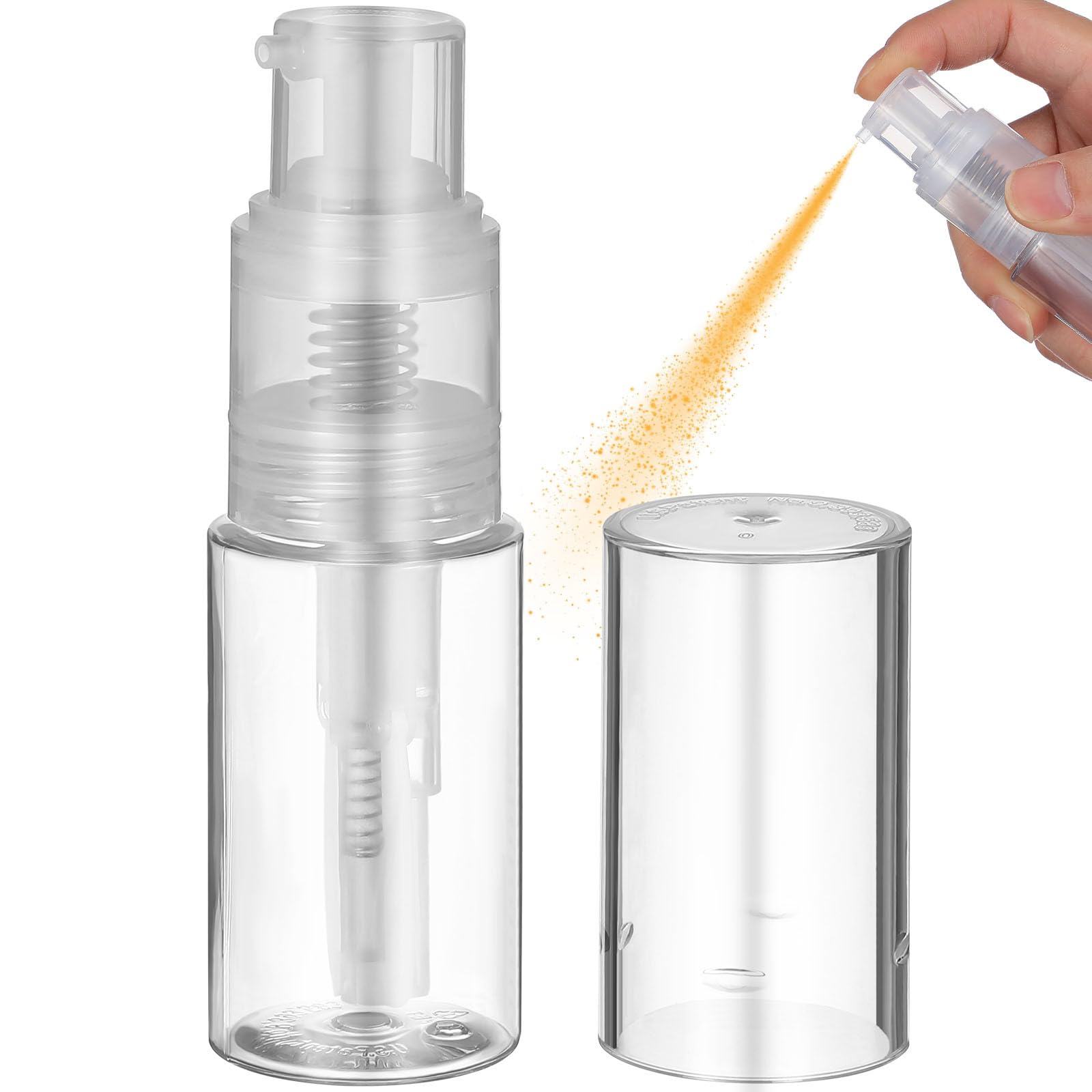 jojofuny Powder Spray Bottle 35ml Travel Powder Sprayer Bottles Dispenser Portable Refillable Cosmetics Container with Locking Nozzle for Loose Storage Talcum - Hair Fiber Applicator for Home Barber
