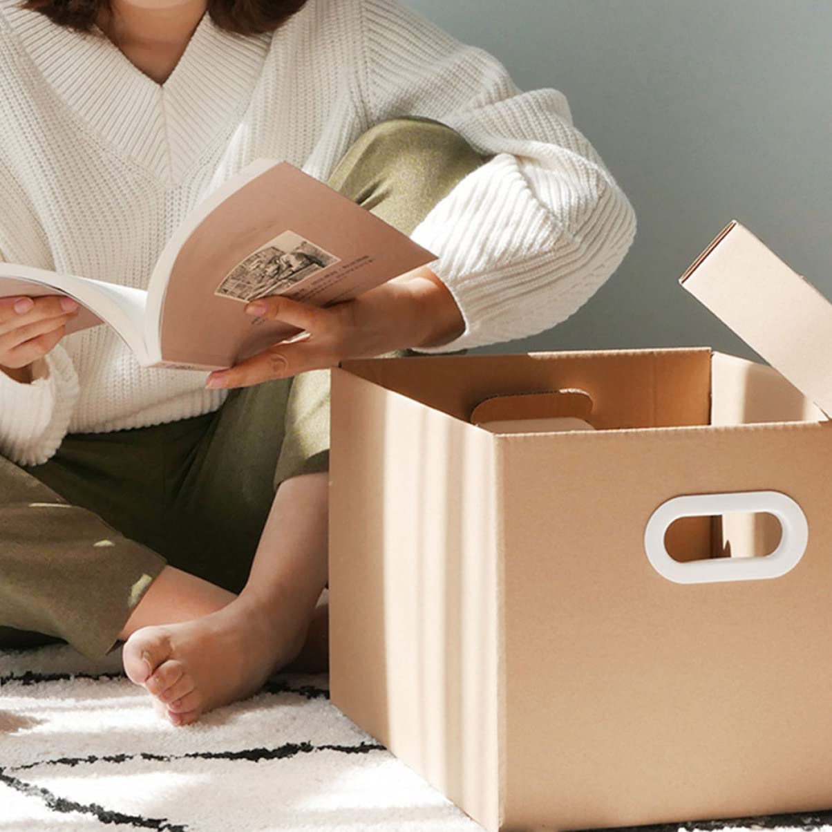 Gadpiparty Aufbewahrungsbox für Dokumente aus Papier Khakifarbene Ablagebox mit Deckel Tragbarer Aktenorganizer für Büro und Schule Stilvoll und Einfach zur Büro und Schulorganisation