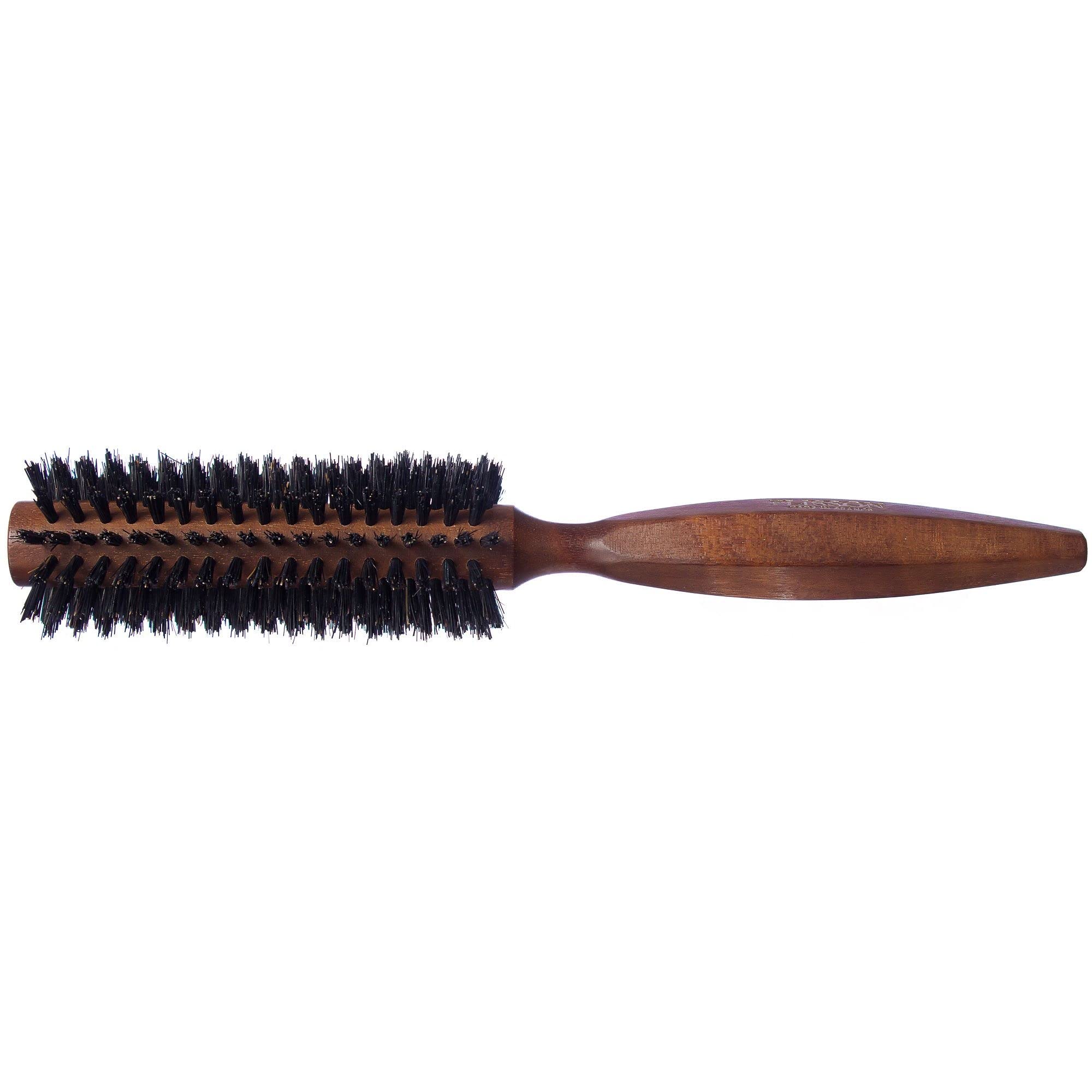 Plisson - Spazzola per capelli Brushing per donne e uomini, 12 file - Spazzola tradizionale, legno naturale, 100% puro setole di cinghiale - Produzione francese