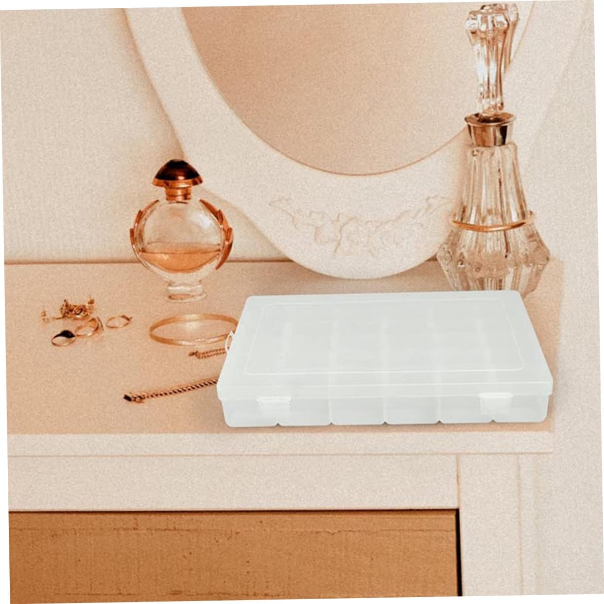 Beavorty 36-Compartment Jewelry Storage Box Lid Multipurpose Nail Bead Organizer for Nail Salon Accessories and Small Item Storage 3-Piece Set